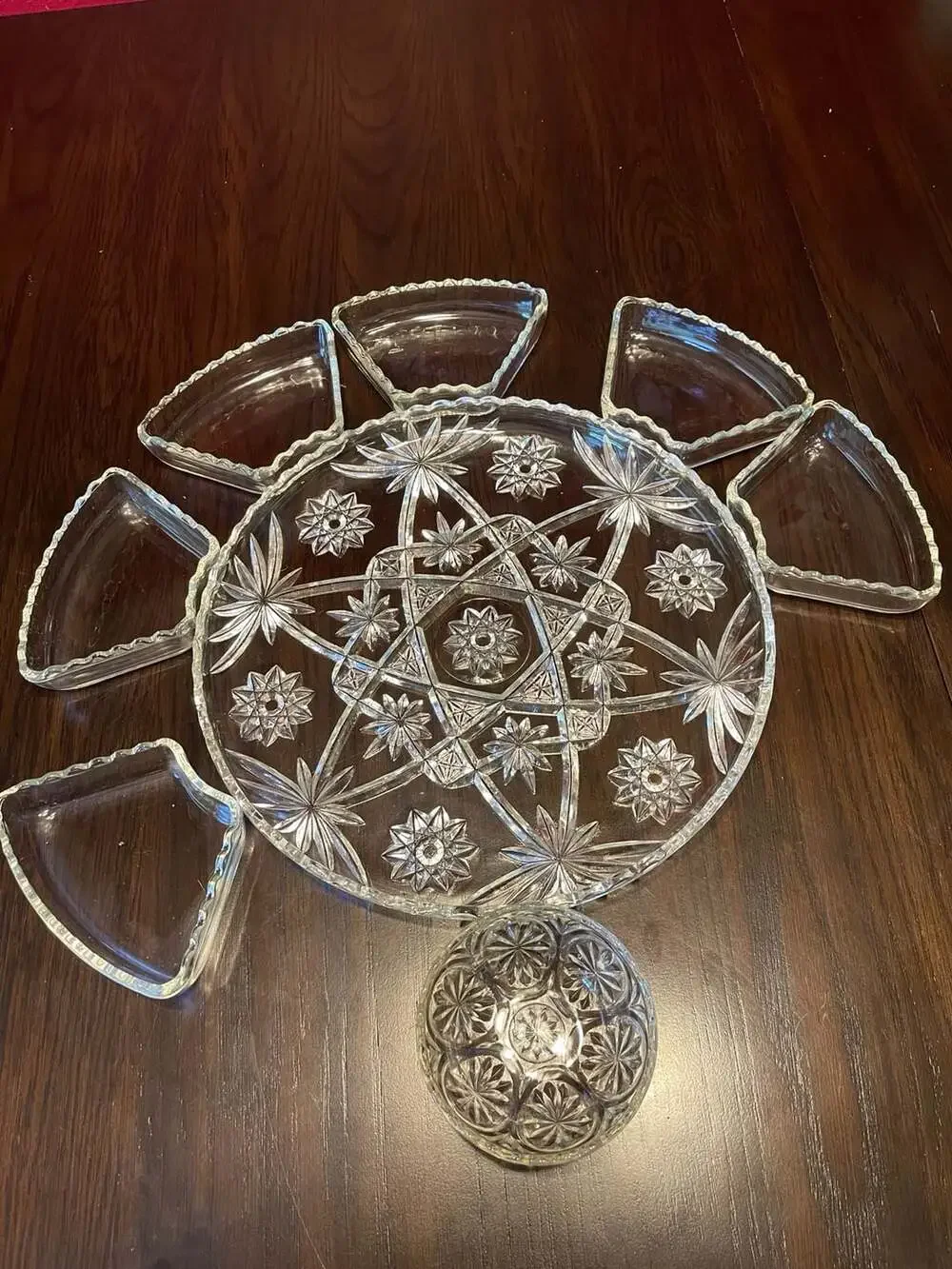 Anchor Hocking EAPC Star of David 8 Piece Lazy Susan Serving Set